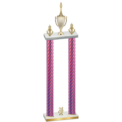 Double Pink Carbon Fiber Year Chess Trophy