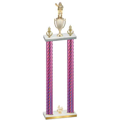 Double Pink Carbon Fiber Fourth Place Holiday Trophy