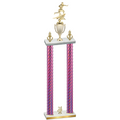 Double Pink Carbon Fiber Year Flag Football Trophy