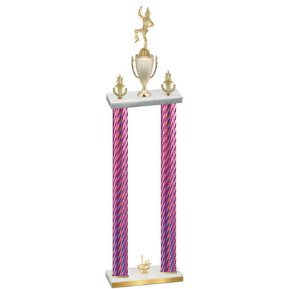 Double Pink Carbon Fiber First Place Majorette Trophy