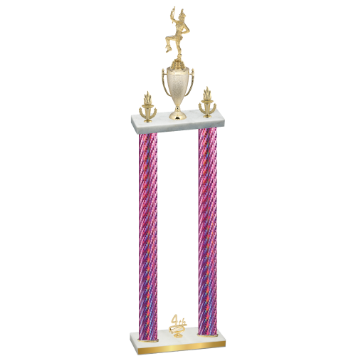Double Pink Carbon Fiber Fourth Place Majorette Trophy