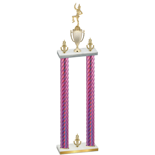 Double Pink Carbon Fiber Victory Majorette Trophy