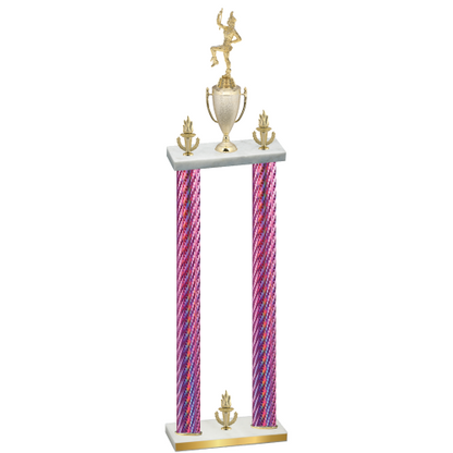 Double Pink Carbon Fiber Victory Majorette Trophy