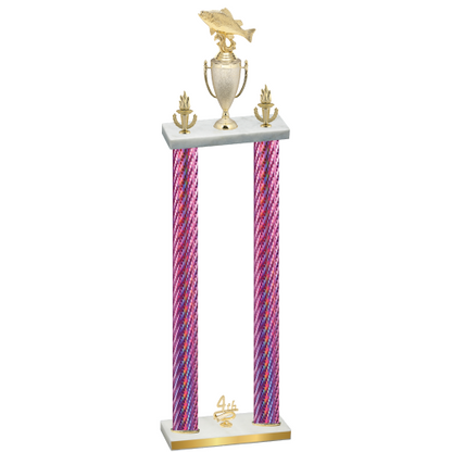 Double Pink Carbon Fiber Fourth Place Fishing Trophy