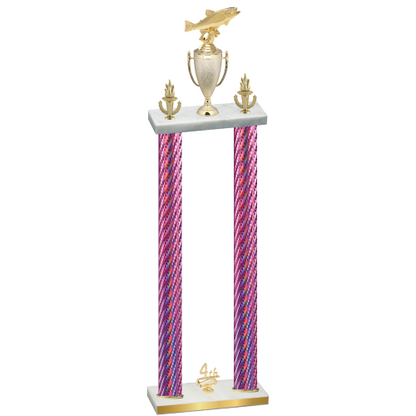 Double Pink Carbon Fiber Fourth Place Fishing Trophy