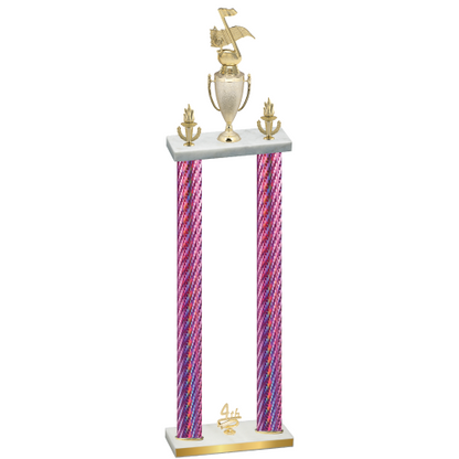 Double Pink Carbon Fiber Fourth Place Music Trophy