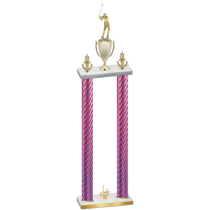 Double Pink Carbon Fiber First Place Golf Trophy