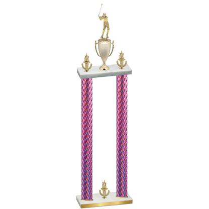 Double Pink Carbon Fiber Victory Golf Trophy