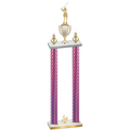 Double Pink Carbon Fiber Fourth Place Golf Trophy