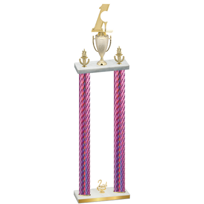 Double Pink Carbon Fiber Second Place Golf Trophy