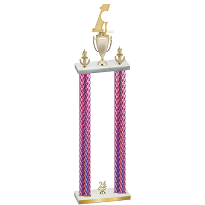 Double Pink Carbon Fiber Year Golf Trophy