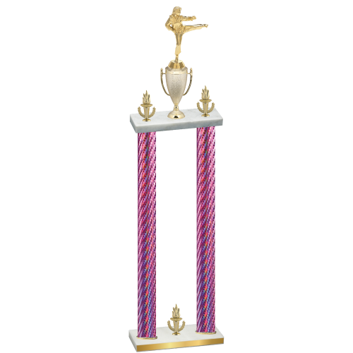Double Pink Carbon Fiber Victory Karate Trophy