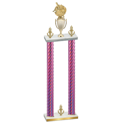 Double Pink Carbon Fiber Victory Baseball Trophy
