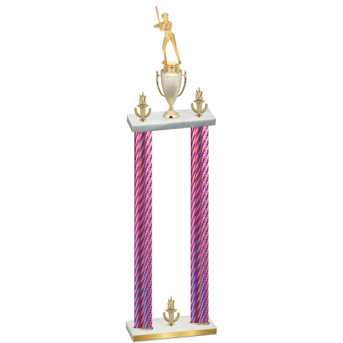 Double Pink Carbon Fiber Victory Softball Trophy