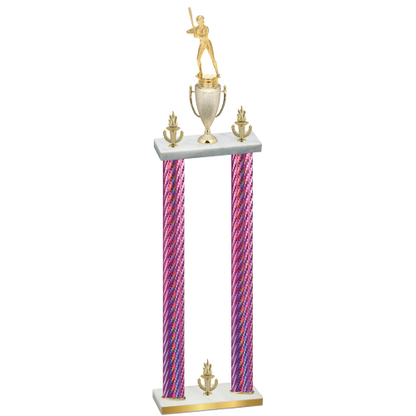 Double Pink Carbon Fiber Victory Softball Trophy