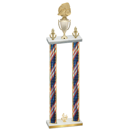 Double Flag USA Fourth Place Soccer Trophy