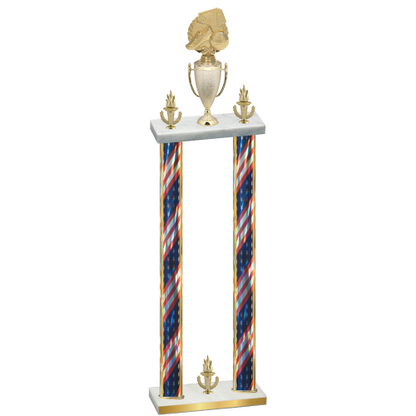 Double Flag USA Victory Soccer Trophy