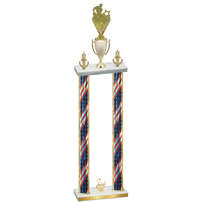 Double Flag USA Second Place Rugby Trophy