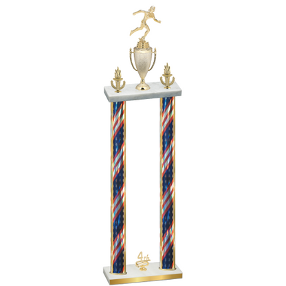 Double Flag USA Fourth Place Running Trophy