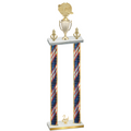 Double Flag USA Second Place Running Trophy