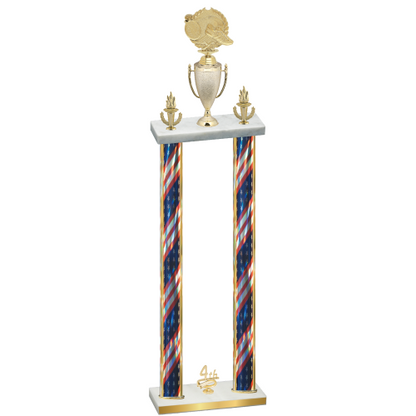 Double Flag USA Fourth Place Running Trophy