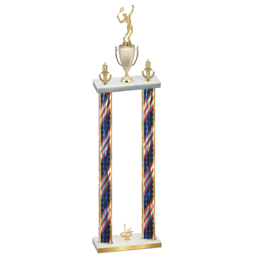 Double Flag USA First Place Tennis Trophy