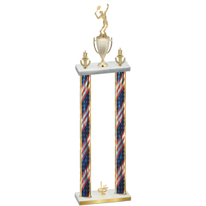 Double Flag USA First Place Tennis Trophy