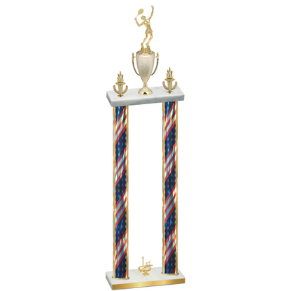 Double Flag USA First Place Tennis Trophy