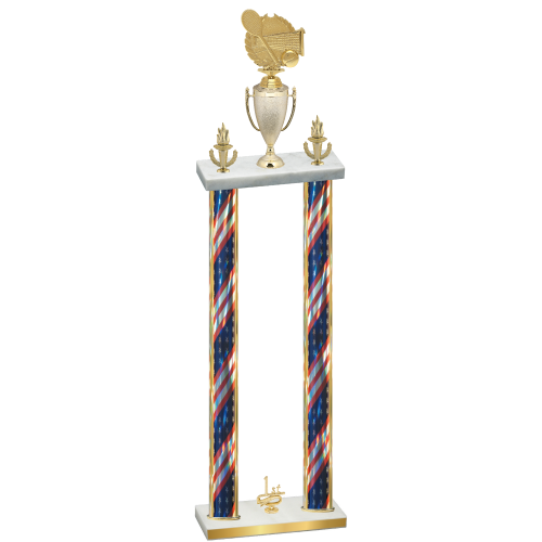 Double Flag USA First Place Tennis Trophy