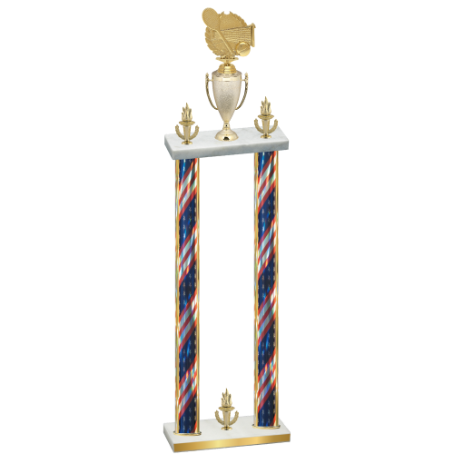 Double Flag USA Victory Tennis Trophy