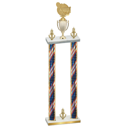 Double Flag USA Victory Tennis Trophy
