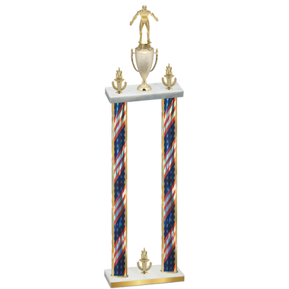 Double Flag USA Victory Wrestling Trophy