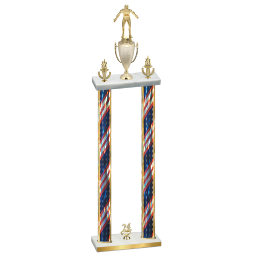 Double Flag USA Year Wrestling Trophy