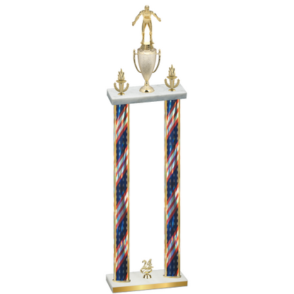 Double Flag USA Year Wrestling Trophy