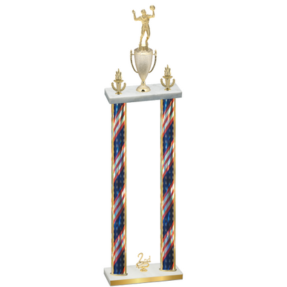 Double Flag USA Second Place Volleyball Trophy