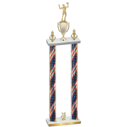 Double Flag USA Year Volleyball Trophy