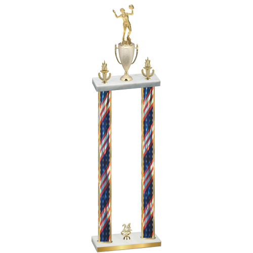 Double Flag USA Year Volleyball Trophy
