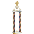 Double Flag USA Third Place Volleyball Trophy