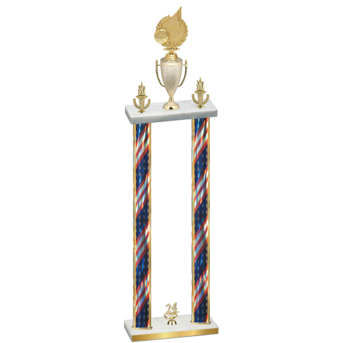 Double Flag USA Year Volleyball Trophy