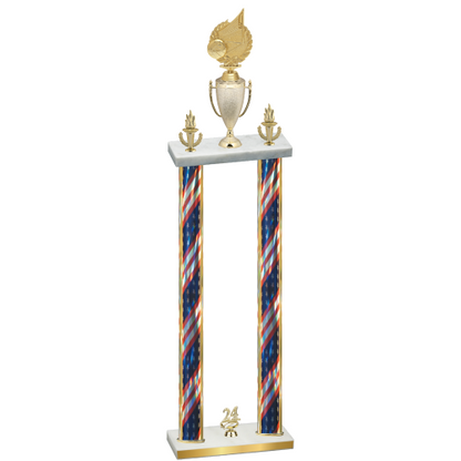 Double Flag USA Year Volleyball Trophy