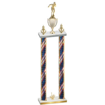 Double Flag USA First Place Swimming Trophy