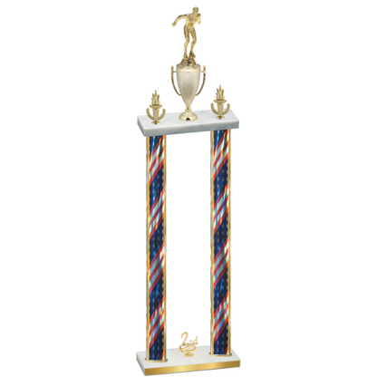 Double Flag USA Second Place Swimming Trophy