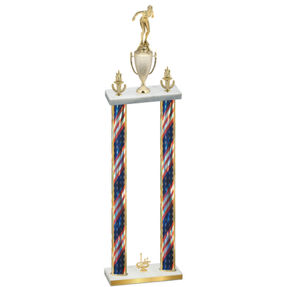 Double Flag USA First Place Tennis Trophy