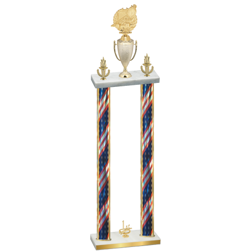 Double Flag USA First Place Swimming Trophy