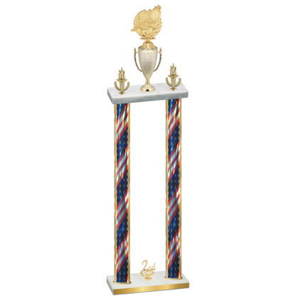 Double Flag USA Second Place Swimming Trophy