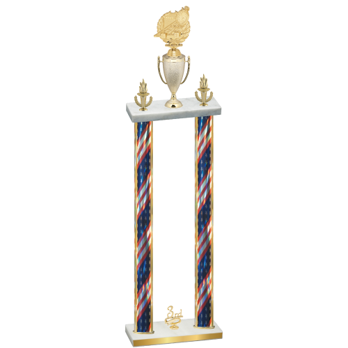 Double Flag USA Third Place Swimming Trophy
