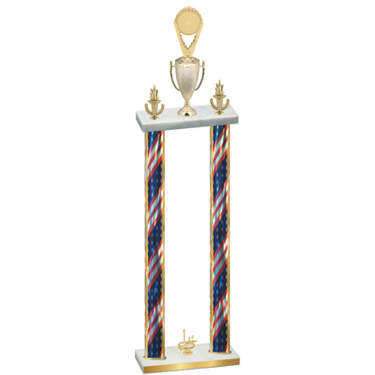 Double Flag USA First Place Insert Trophy
