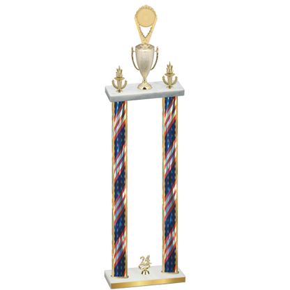 Double Flag USA Year Insert Trophy