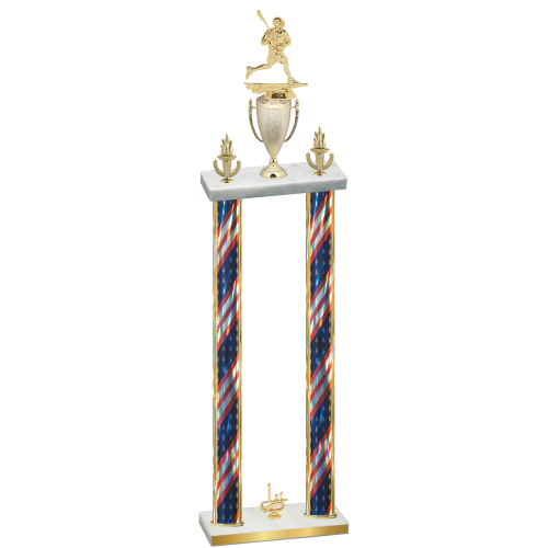 Double Flag USA First Place Lacrosse Trophy