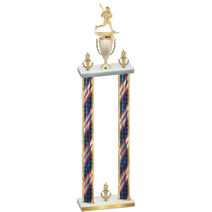 Double Flag USA Victory Lacrosse Trophy